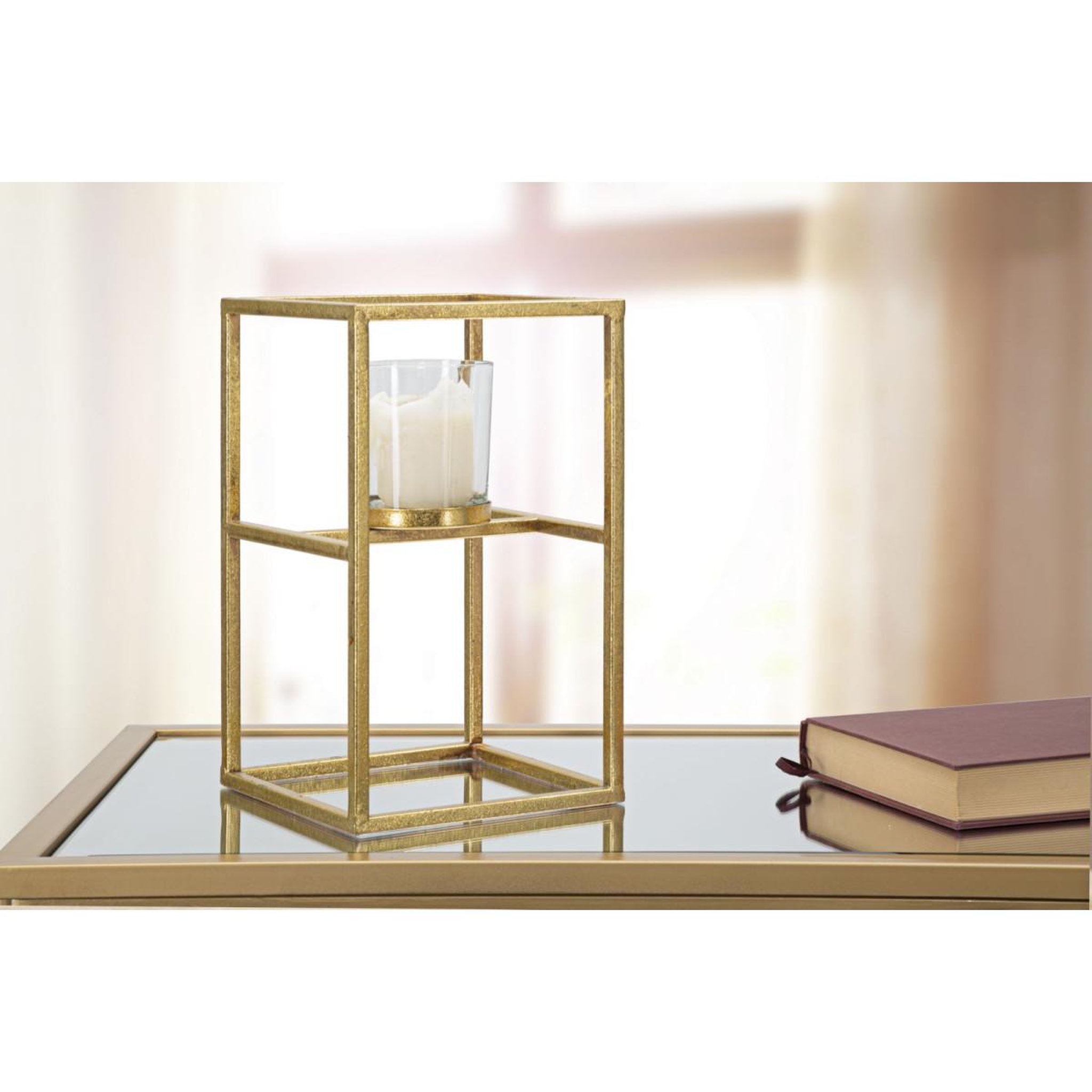Voir la diapositive 4 : Paris Prix Bougeoir design en métal  elegant  25cm or