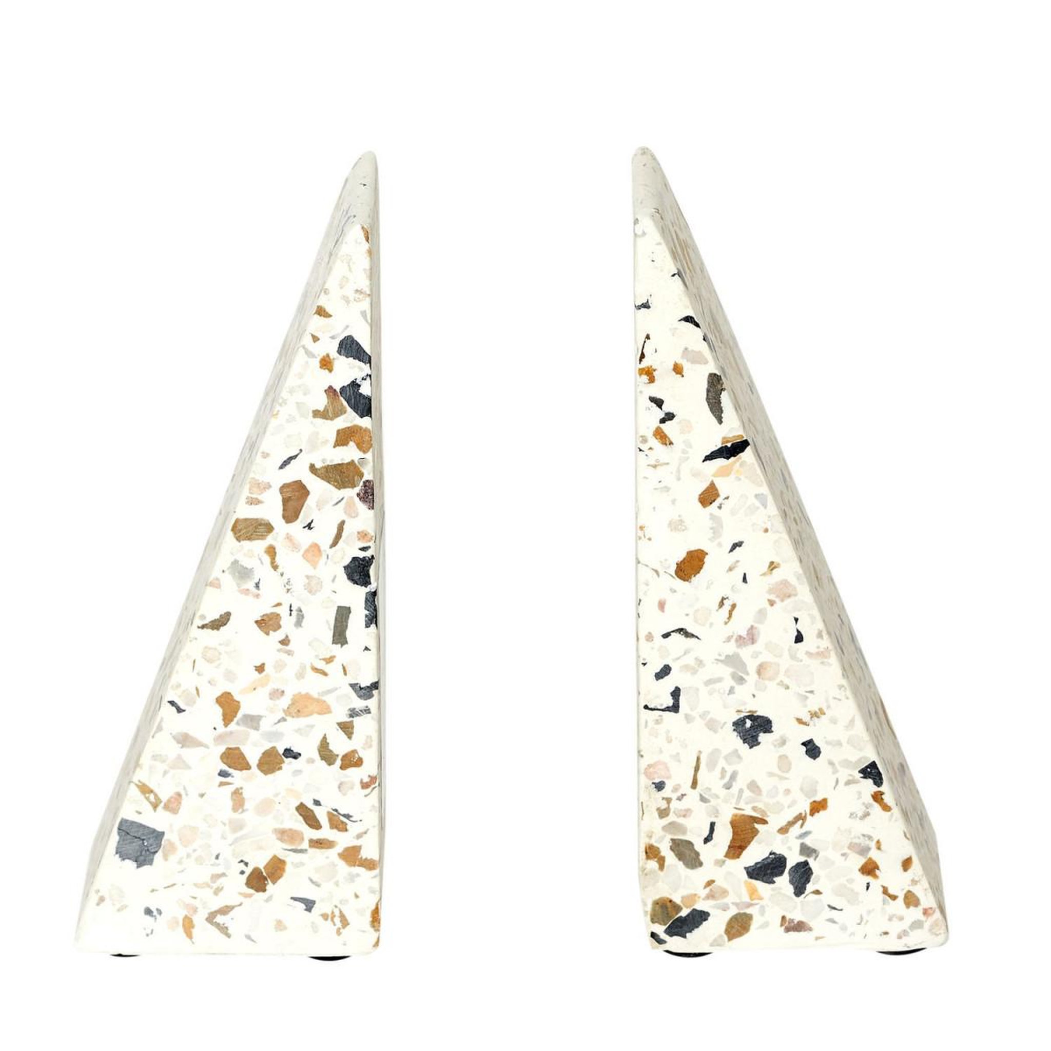 Voir la diapositive 3 : The Home Deco Factory Vide-poche & serre-livres  terrazzo  14cm blanc