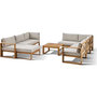 Voir la diapositive 2 : BOCARNEA Salon de jardin d'angle modulable - Bois d'acacia - 9 personnes - LEVATA XXL - Lin + Housse