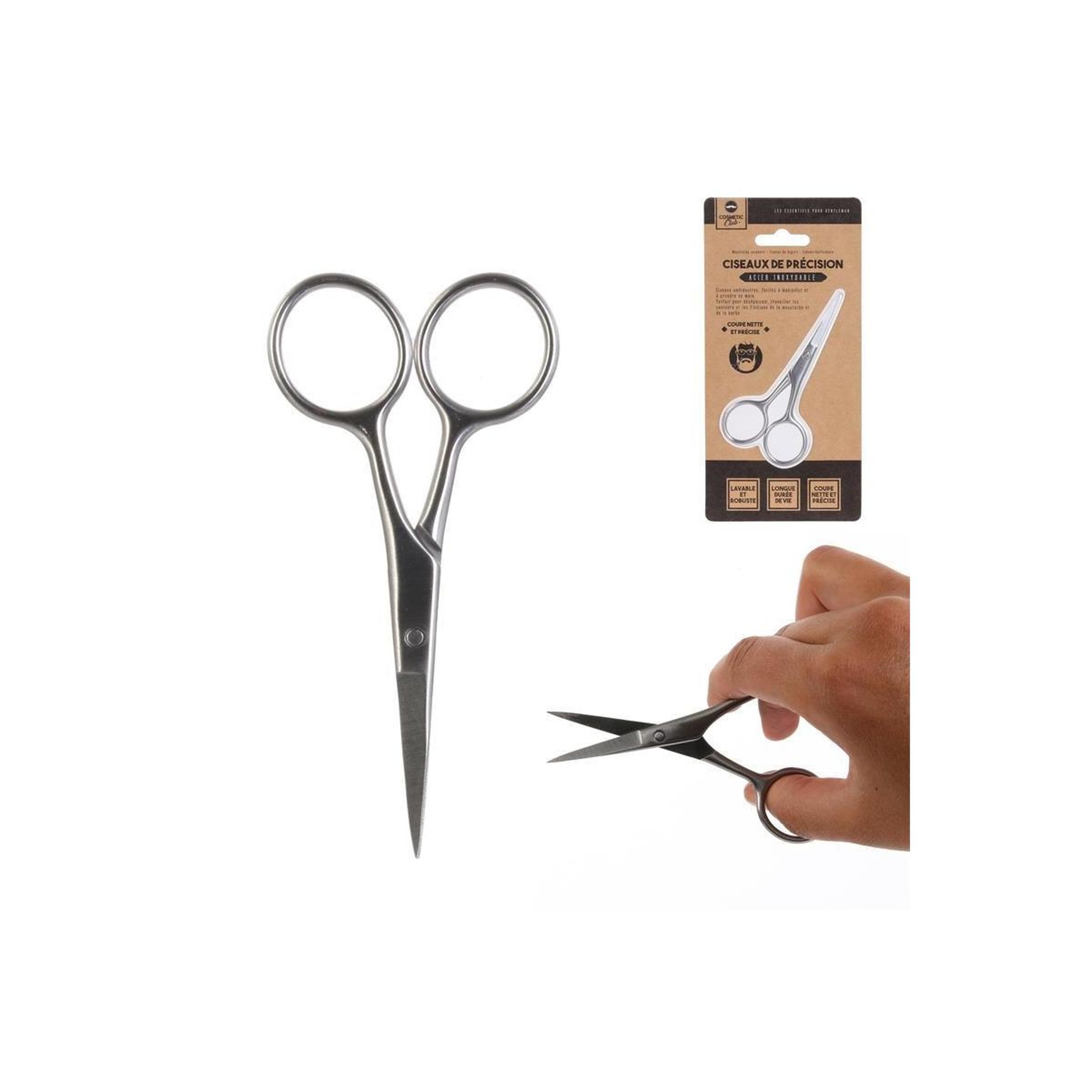 Voir la diapositive 4 : Cosmetic Club Ciseaux de précision  moustache  10cm argent