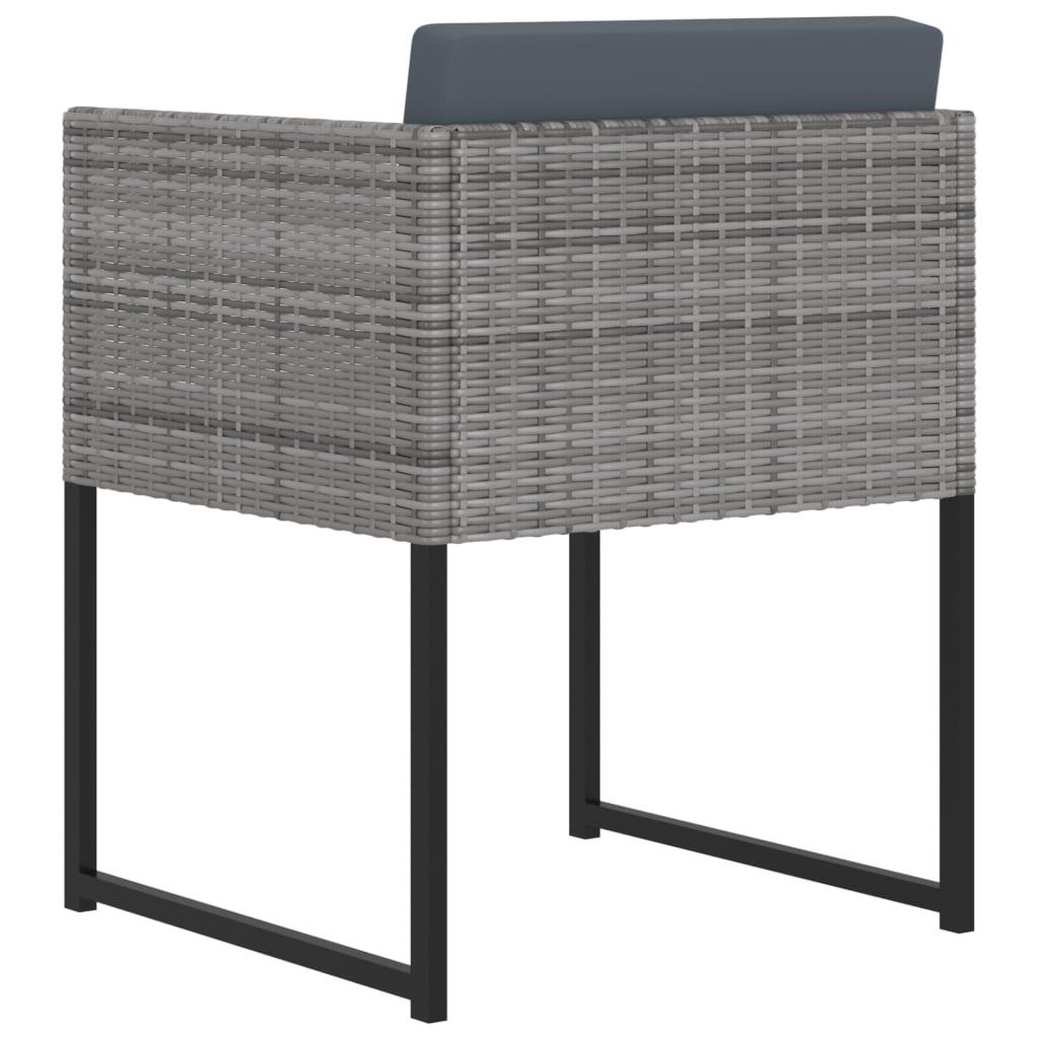 Voir la diapositive 5 : VIDAXL Ensemble a manger de jardin coussins 11 pcs Resine tressee Gris