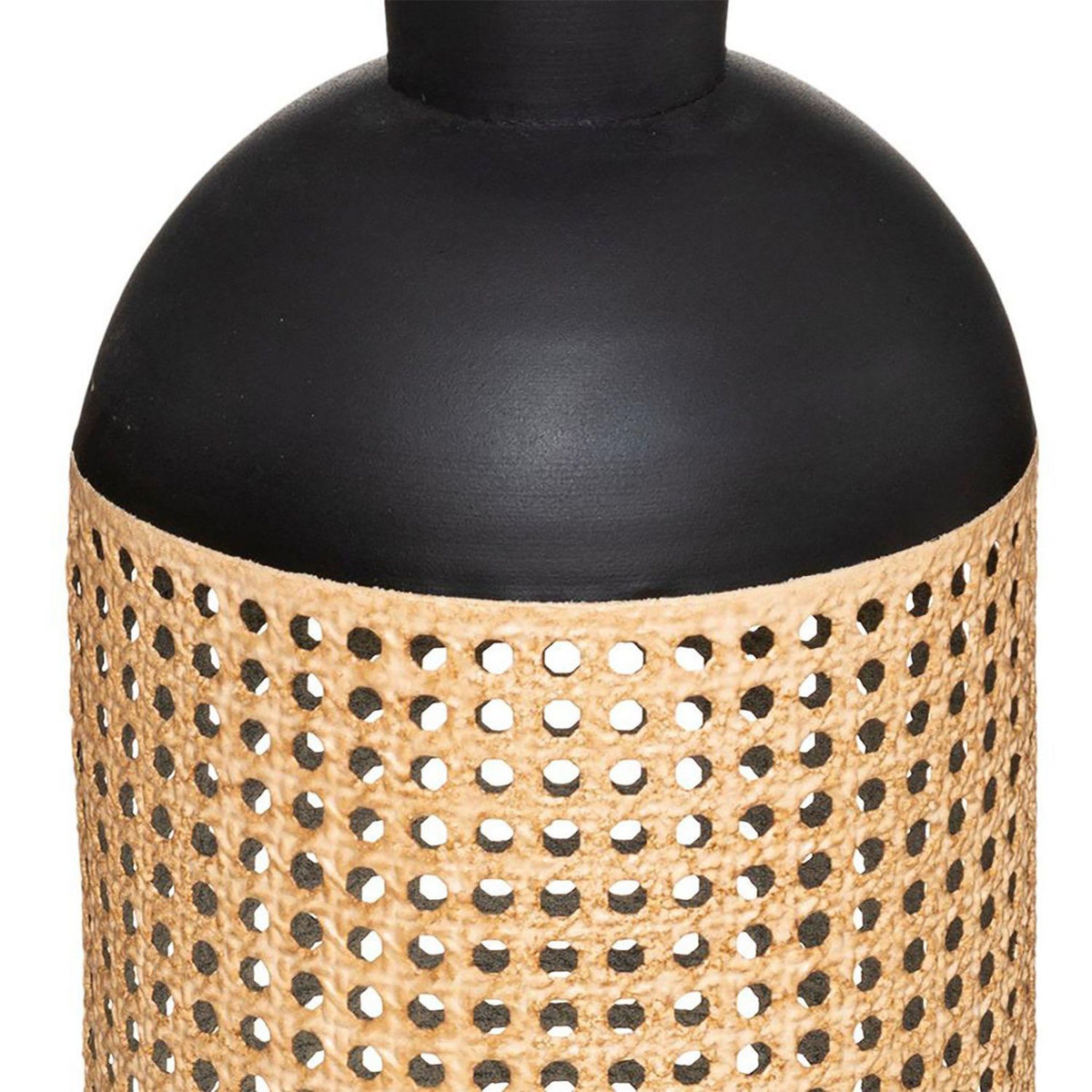 TOILINUX Lot de 2 Vases en cannage Arbela - Hauteur 60,50 cm - Noir