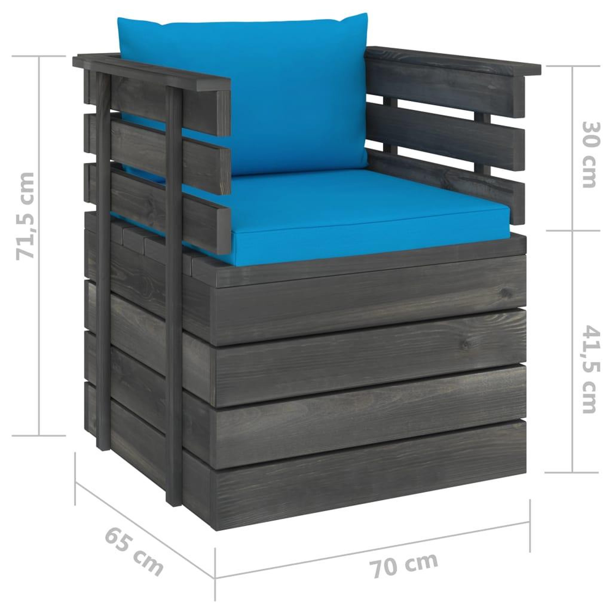 Voir la diapositive 6 : VIDAXL Salon palette de jardin 7 pcs avec coussins Bois de pin massif