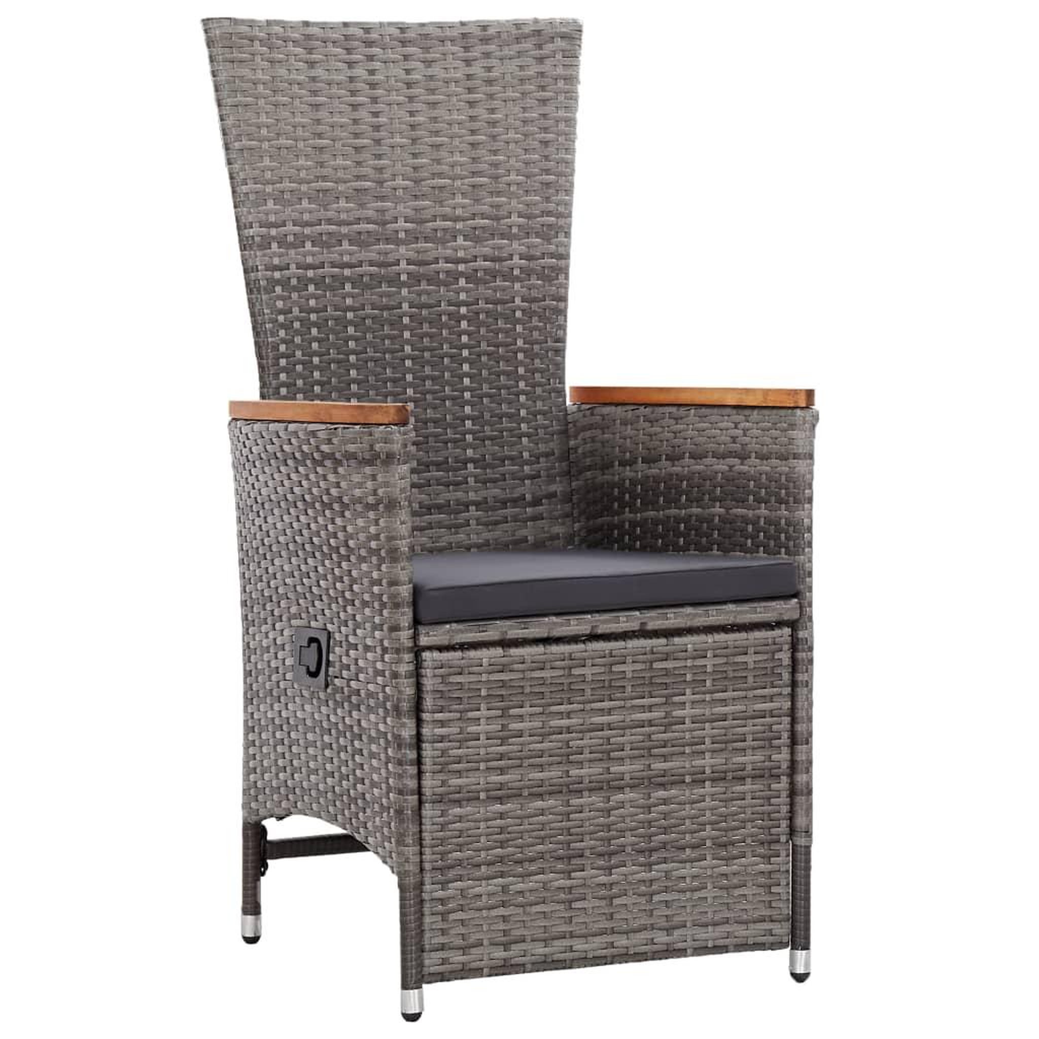 Voir la diapositive 4 : VIDAXL Ensemble a manger de jardin 9 pcs coussins gris resine tressee