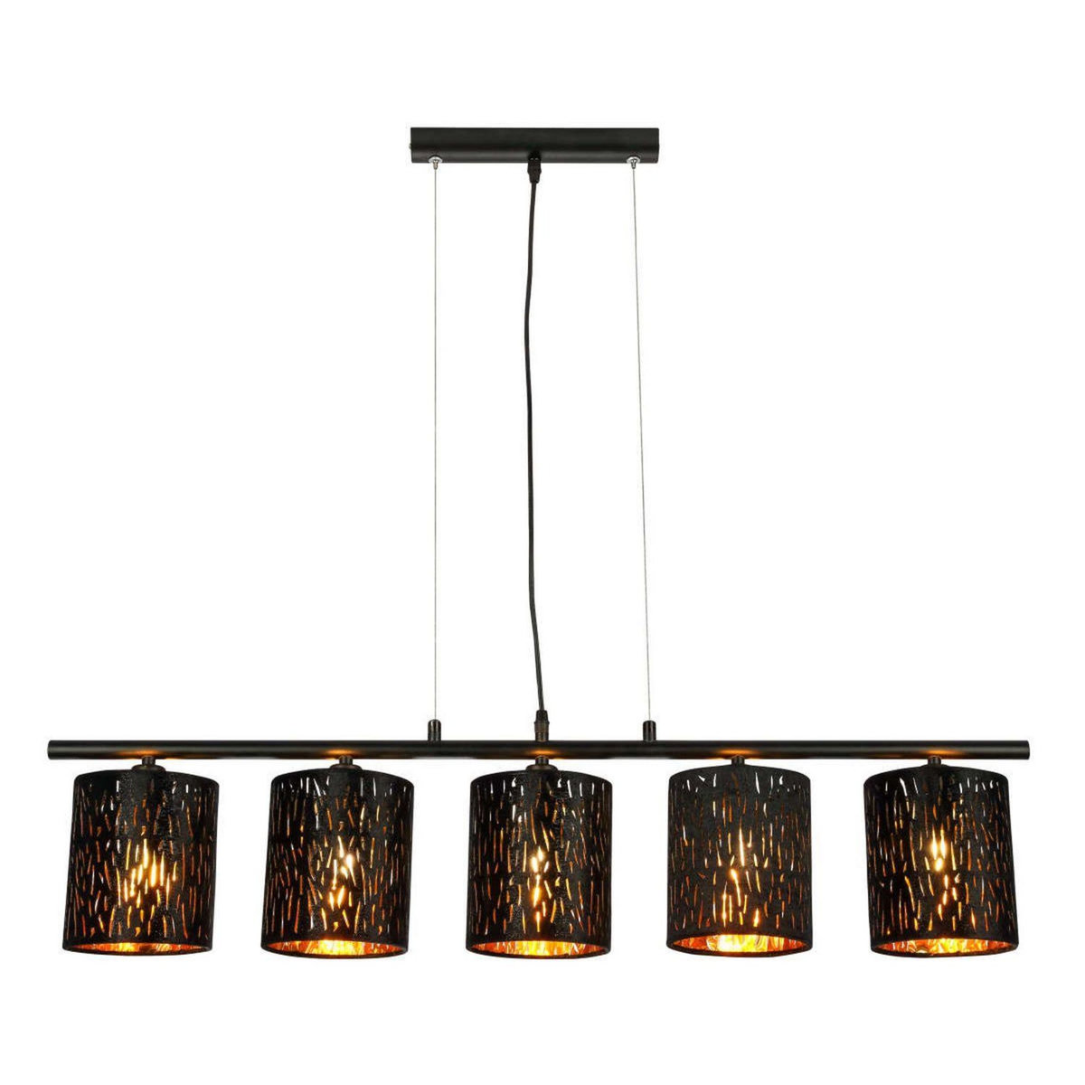 GLOBO Plafonnier rectangulaire design velours Tuxon - L. 90 x H. 120 cm - Noir