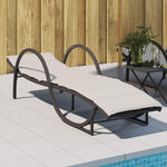 VIDAXL Chaise longue avec coussin noir 60x199x42 cm resine tressee