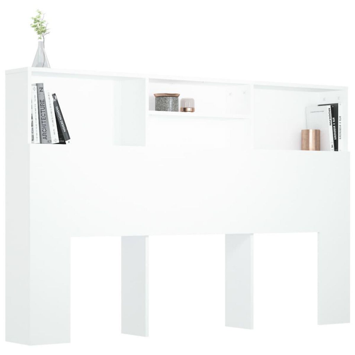 VIDAXL Armoire de tete de lit Blanc 160x19x103,5 cm
