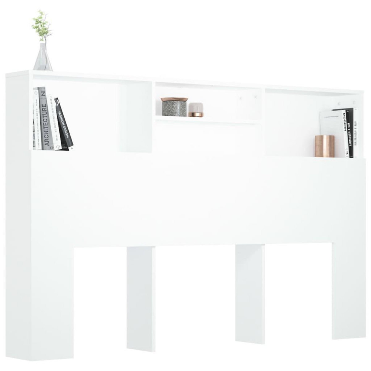 VIDAXL Armoire de tete de lit Blanc 160x19x103,5 cm