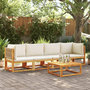 Voir la diapositive 1 : VIDAXL Salon de jardin avec coussins 4 pcs bois d'acacia massif