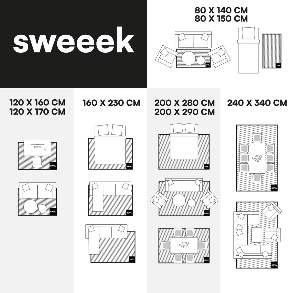 SWEEEK Tapis intérieur JOYCE rouge, motif moderne