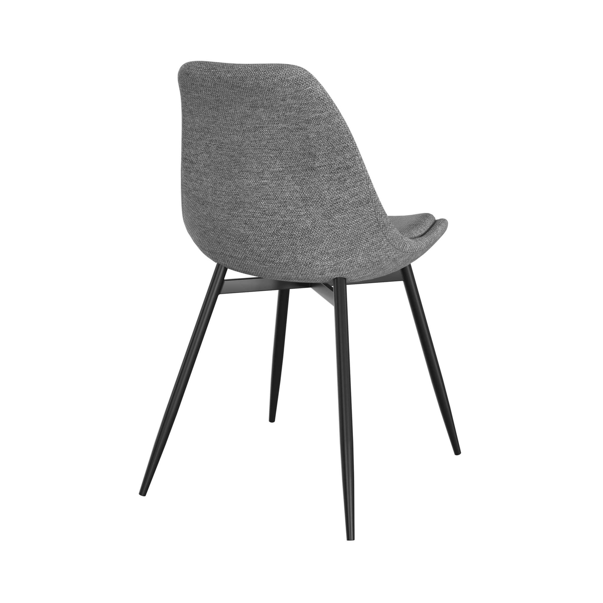 Voir la diapositive 6 : MAISON PAVANE Lot de 2 chaises en tissu gris foncé chiné et pieds en métal-filipi