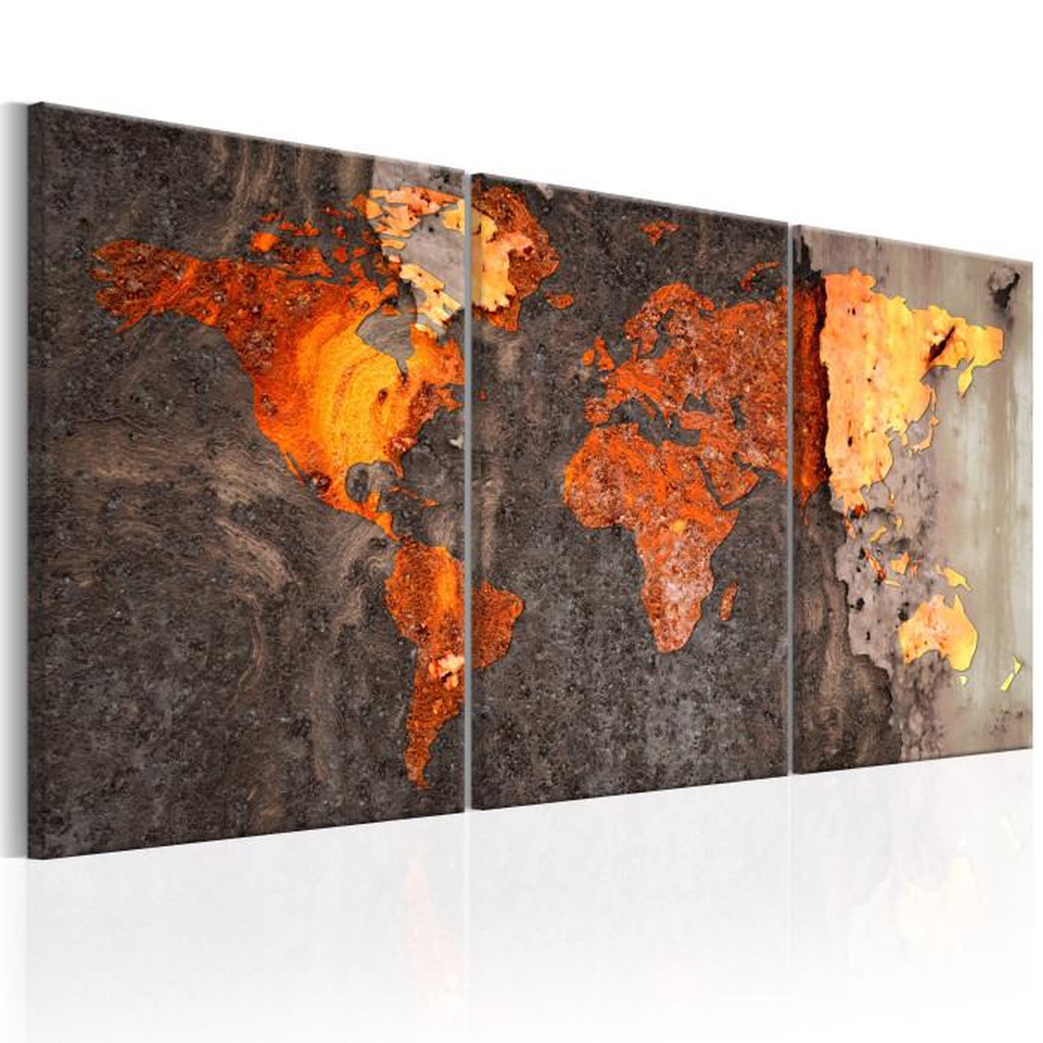 Paris Prix Tableau Imprimé  World Map : Rusty World. Coloris disponibles : Multicolore