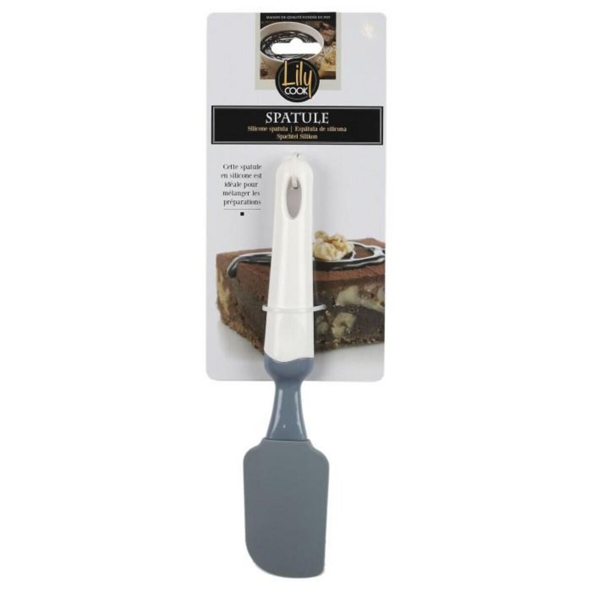 Paris Prix Spatule en Silicone  Bavaroise  24cm Blanc & Gris
