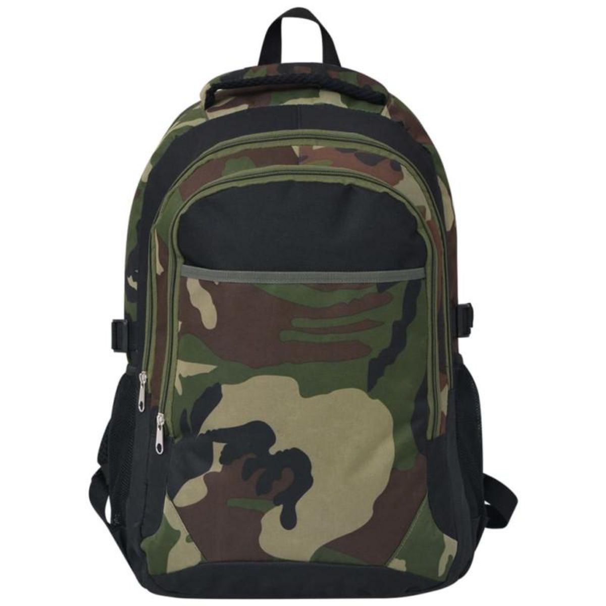 VIDAXL Sac à dos d école 40 L noir et camouflage