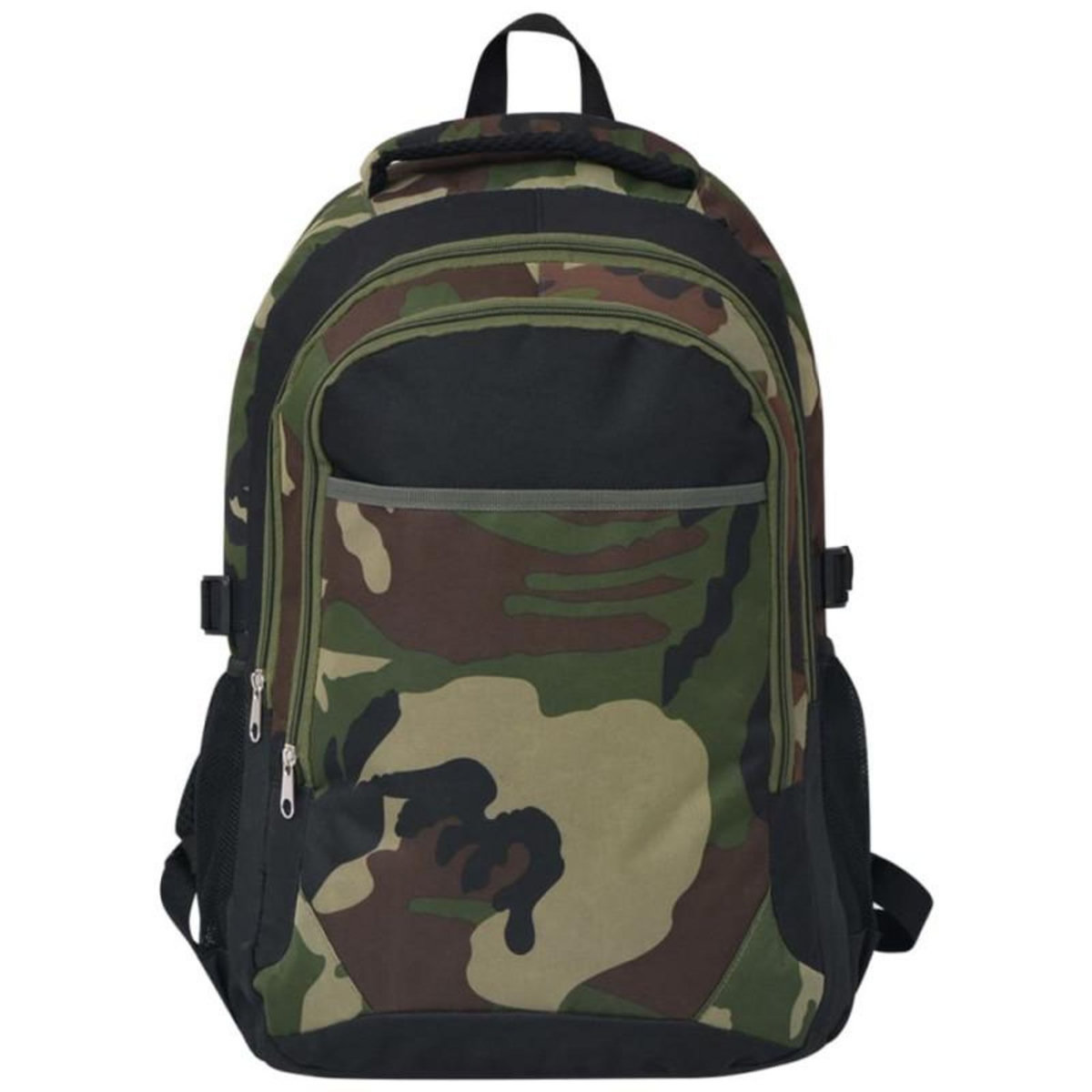 VIDAXL Sac à dos d école 40 L noir et camouflage