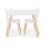 Voir la diapositive 6 : SWEEEK Table carrée enfant avec 2 chaises. pieds en pin. blanc