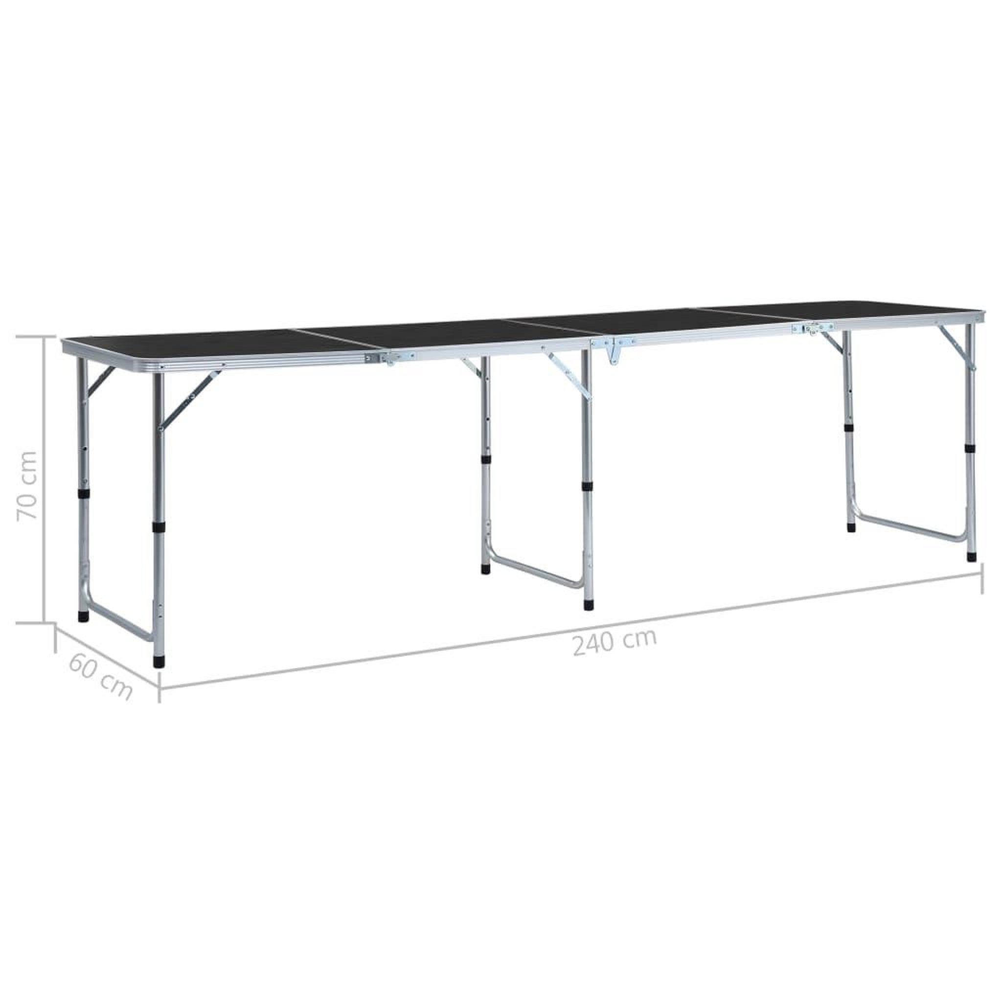 Voir la diapositive 6 : VIDAXL Table pliable de camping Gris Aluminium 240x60 cm