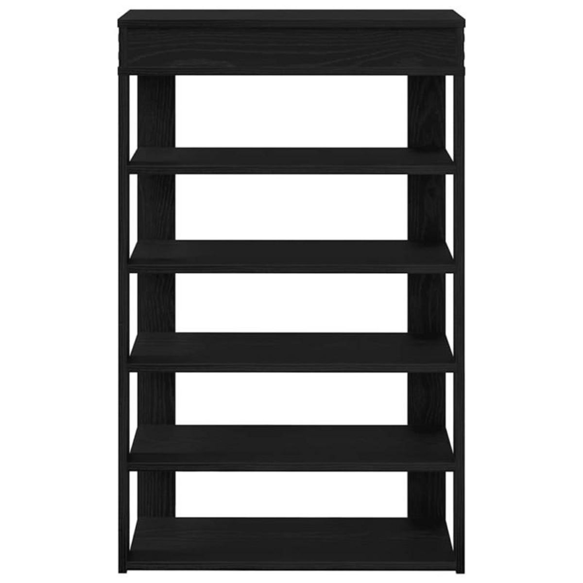 VIDAXL Étagère à chaussures noir 60x30x98 cm bois d ingénierie