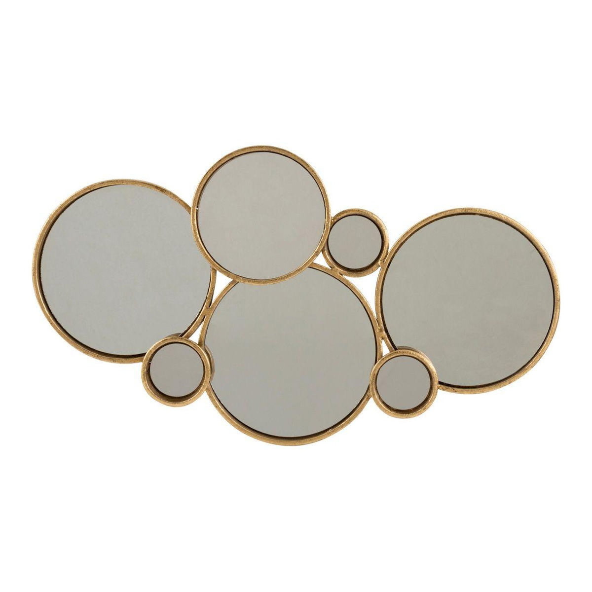 Paris Prix Miroir Mural Design  6 Ronds  57cm Or