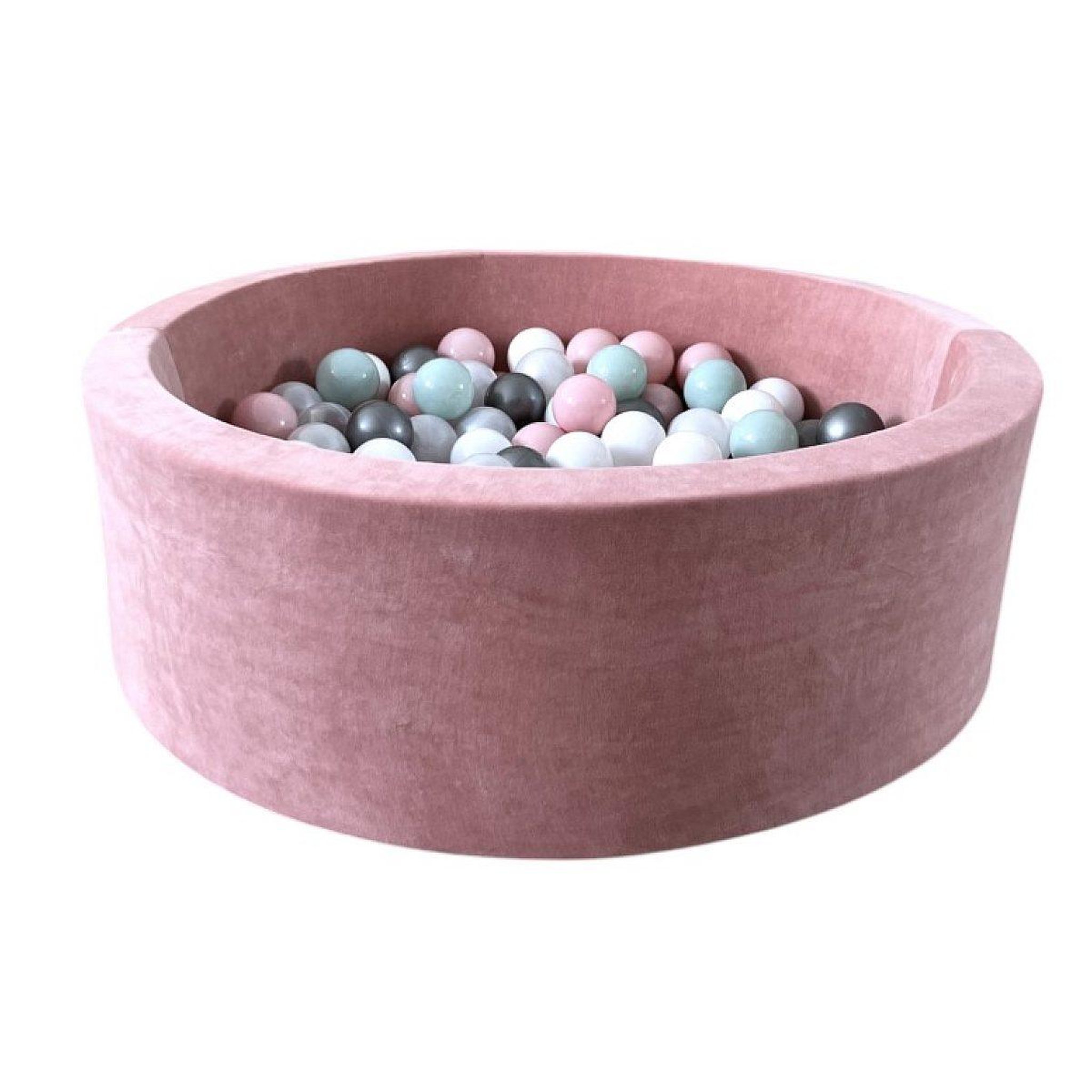 MONIO FOR KIDS Piscine à balles velours 90 cm rose + 200 balles