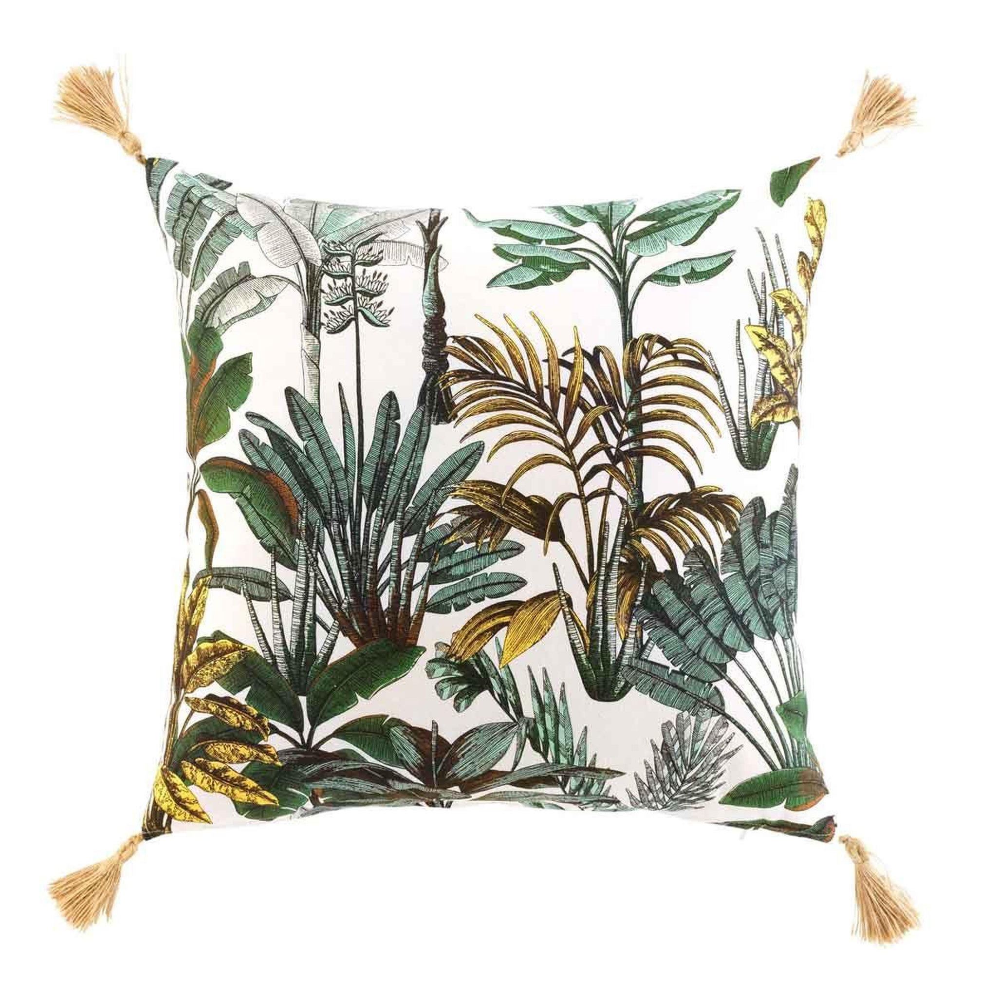 Douceur d'Intérieur Coussin déco imprimé  balinesia  50x50cm naturel