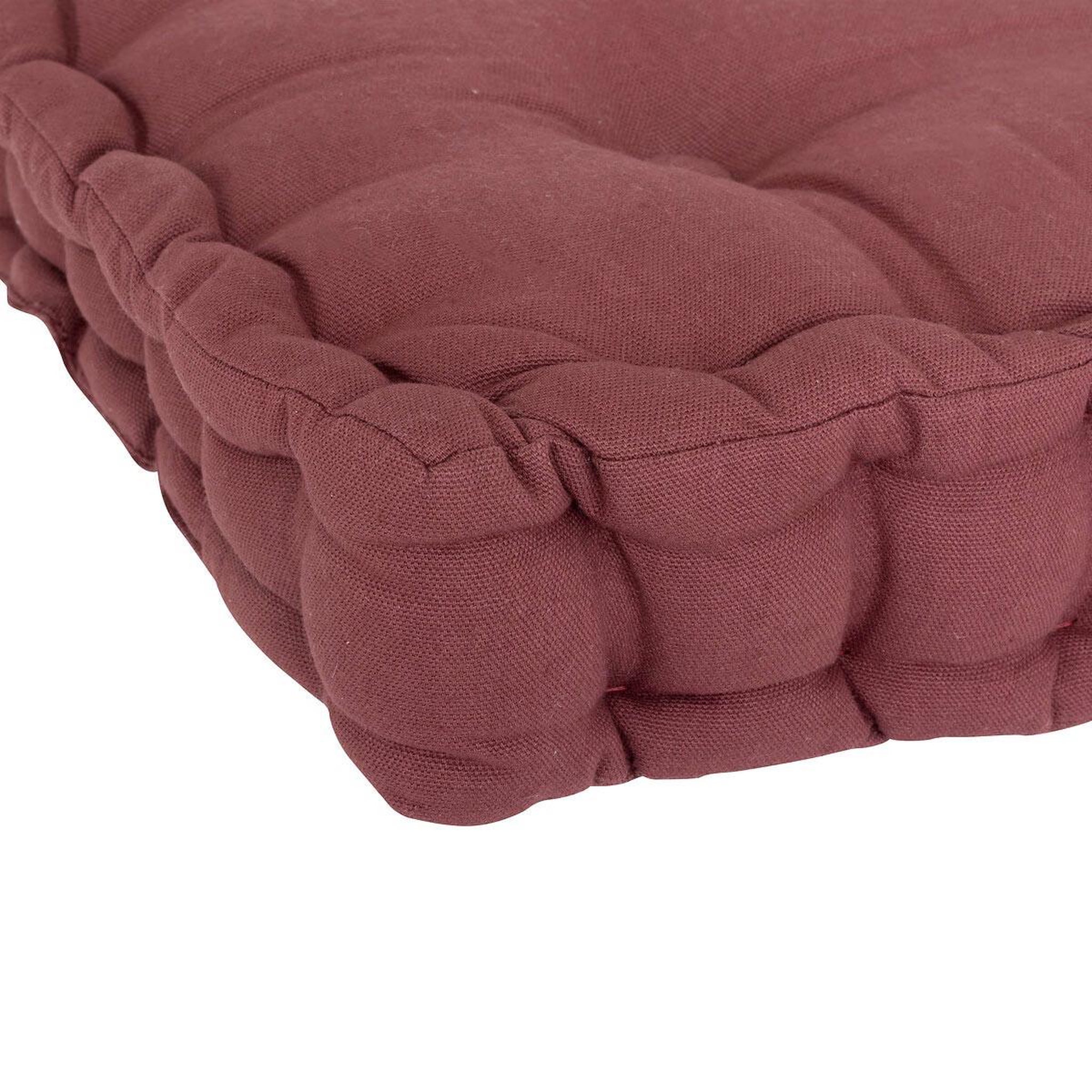 Voir la diapositive 3 : ATMOSPHERA Coussin de sol  dorian  40x40cm prune