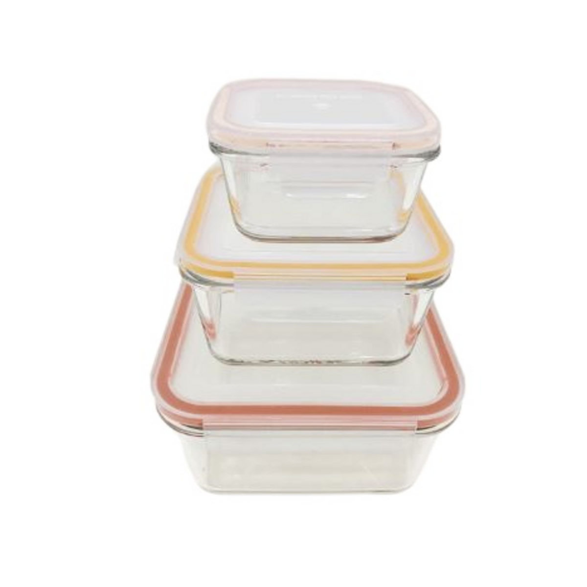 ACTUEL Lot de 3 boites hermétiques carrées 19.5 x 9.8 x19.5 cm  