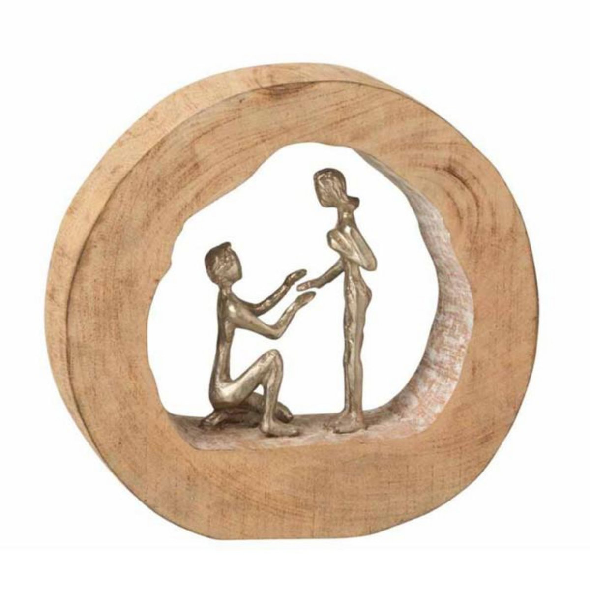 Paris Prix Statue Déco en Bois  Couple Fiancé  29cm Naturel