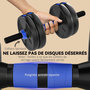 Voir la diapositive 6 : HOMCOM Ensemble d'haltères musculation multifonction 3 en 1 - haltères, Olympic barre, Curl EZ barre - total 15Kg - PVC bleu noir