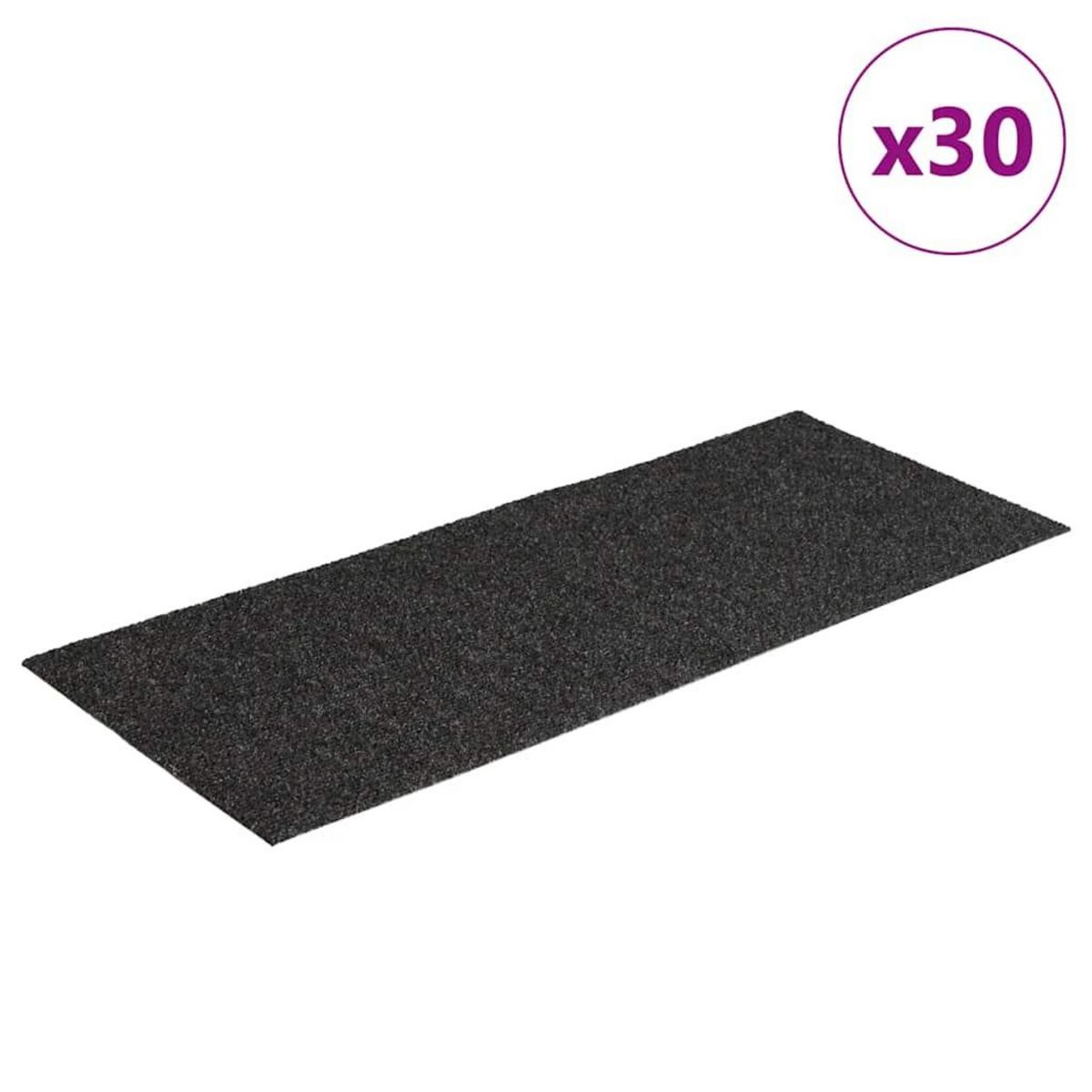 VIDAXL Tapis d'escalier auto-adhesifs 30 pcs anthracite 60x25 cm