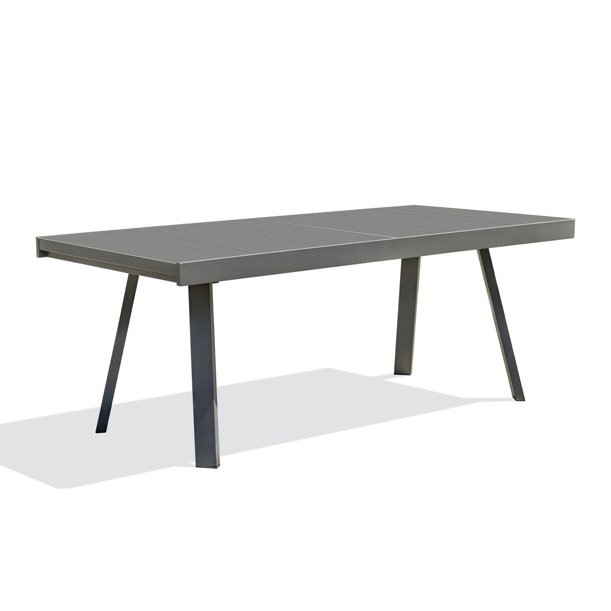 DCB GARDEN Table de jardin - 10/12 places - Aluminium - Gris - STOCKHOLM