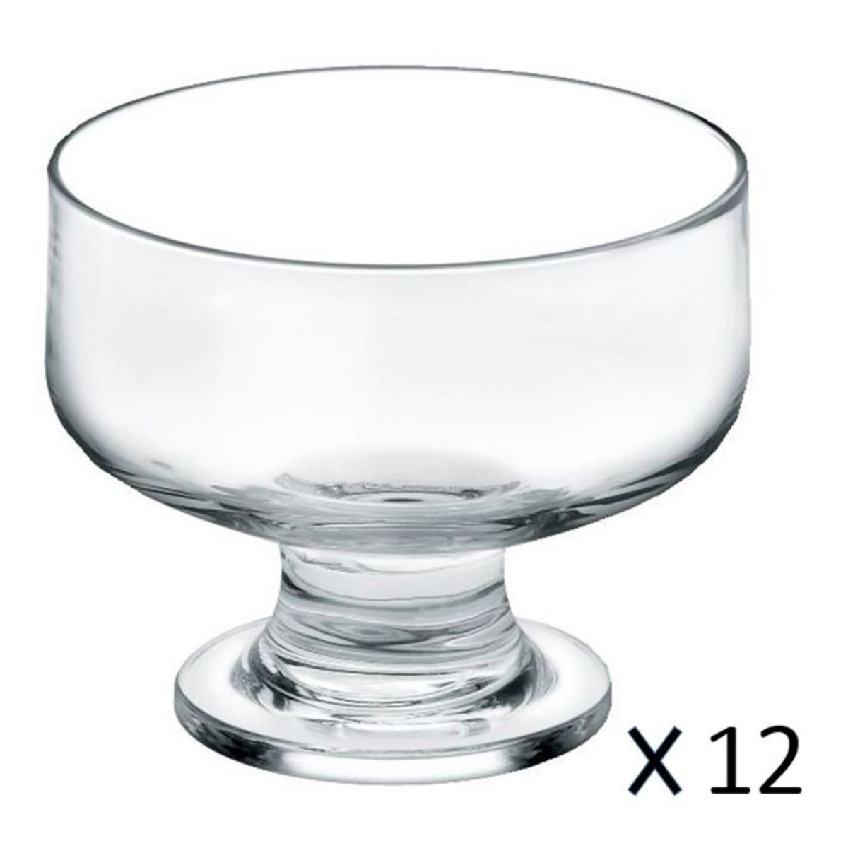 Lot de 12 coupes à glace en verre 26 cl