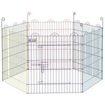PAWHUT Parc enclos modulable pour chien animaux porte verrouillable 6 panneaux dim. panneau 59L x 60H cm métal multicolore