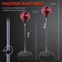 Voir la diapositive 6 : HOMCOM Sac de frappe punching ball avec gants et pompe hauteur reglable 125 à 145 cm