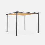 SWEEEK Pergola, aluminium, 3x3m, toile coulissante. Coloris disponibles : Gris