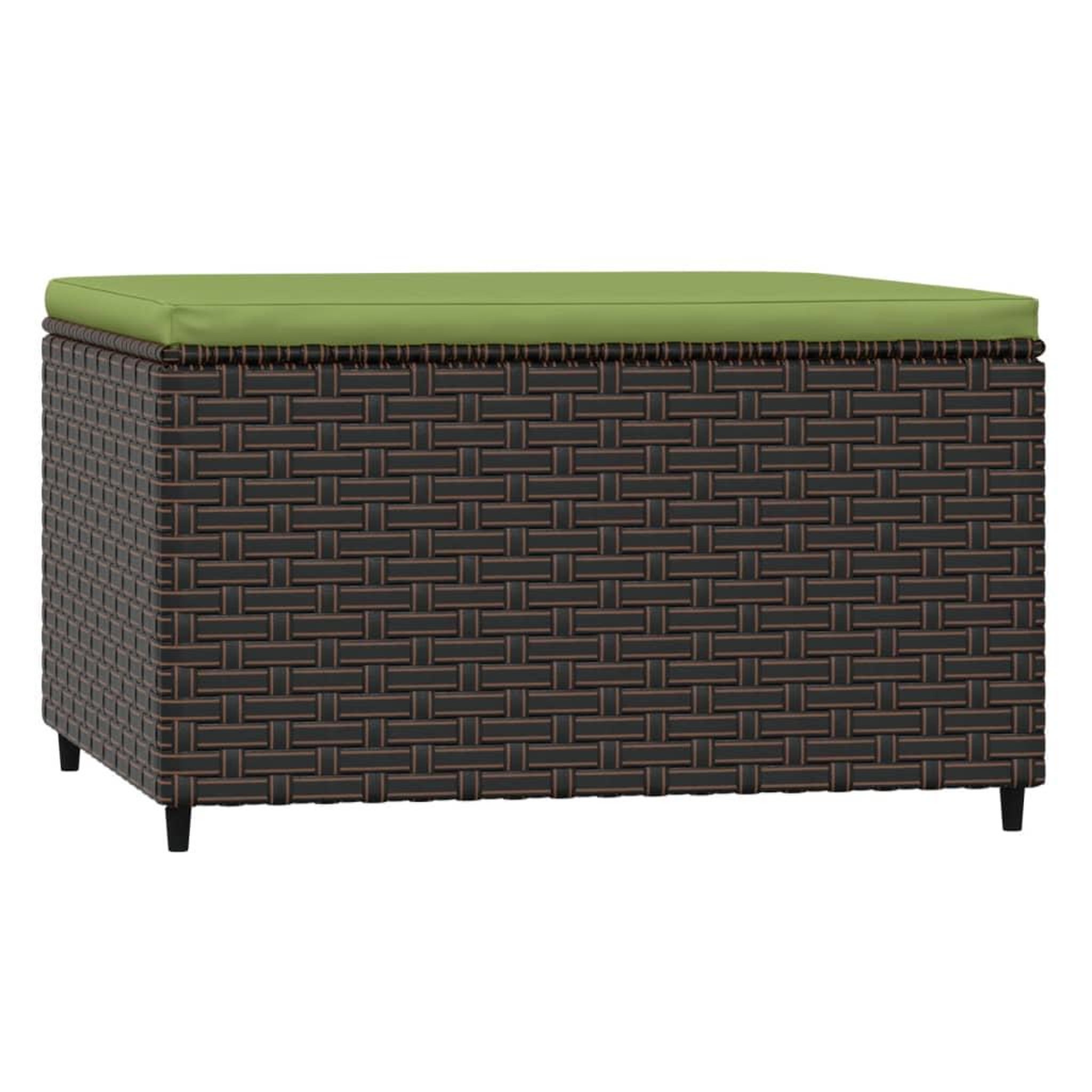 Voir la diapositive 5 : VIDAXL Repose-pied de jardin avec coussin marron resine tressee