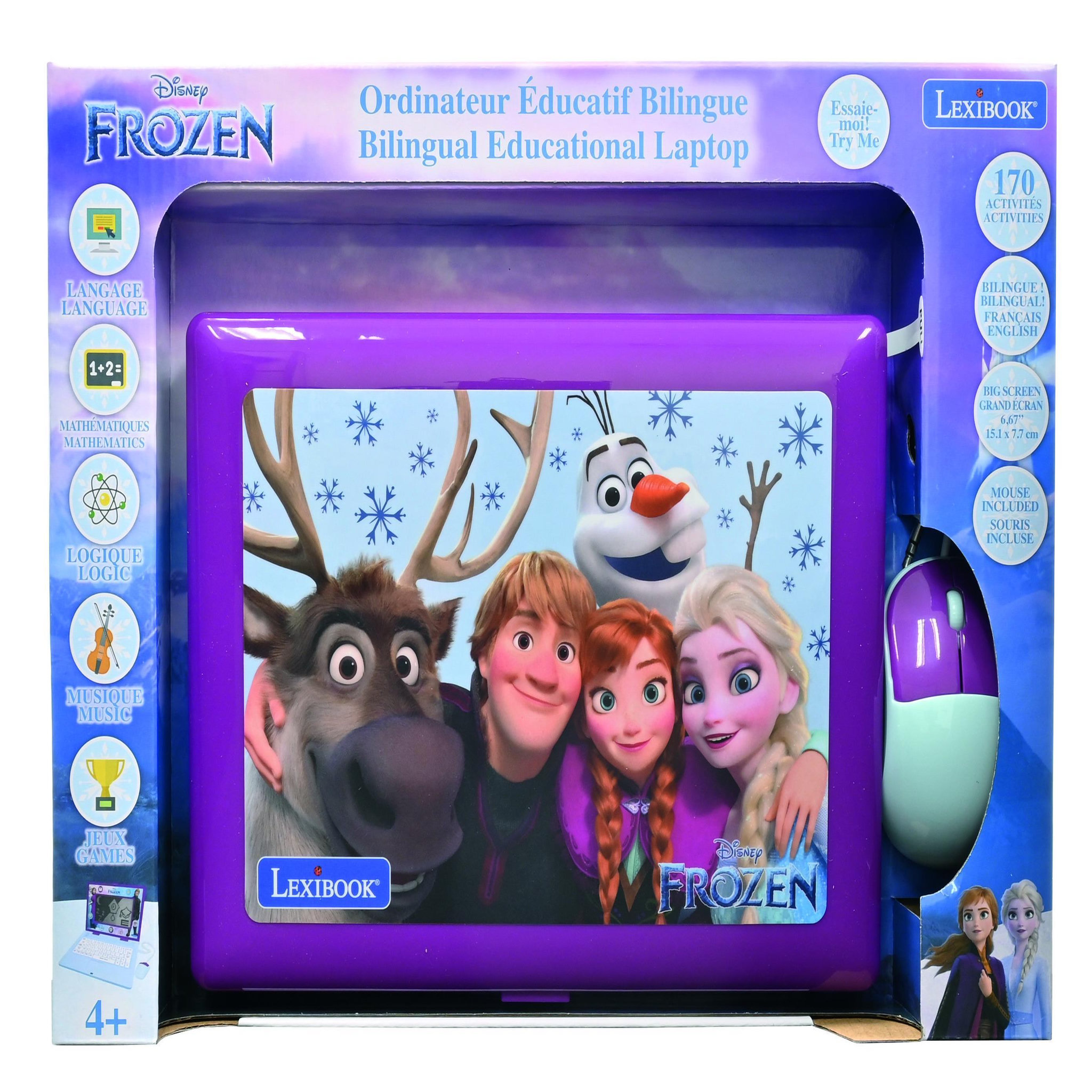 Voir la diapositive 4 : Lexibook Ordinateur portable  6.7” éducatif bilingue La reigne des neige (FR/EN)
