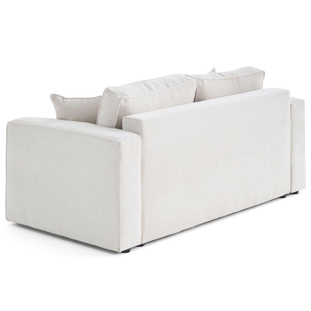 BEST MOBILIER Topaze - canapé droit 2 places en velours côtelé plat