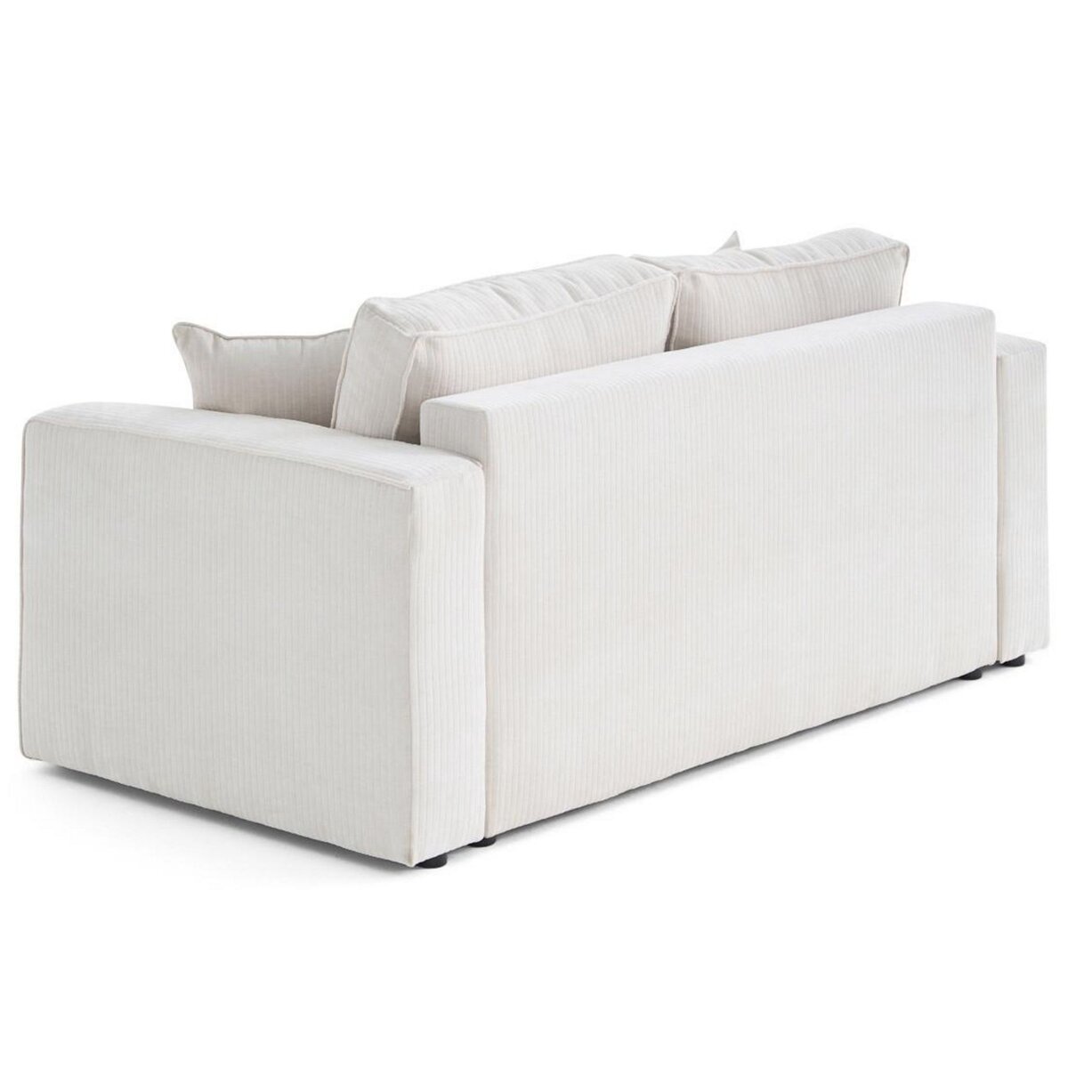 BEST MOBILIER Topaze - canapé droit 2 places en velours côtelé plat