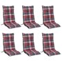 Voir la diapositive 3 : VIDAXL Coussins de chaise a dossier haut lot de 6 motif carreaux rouge