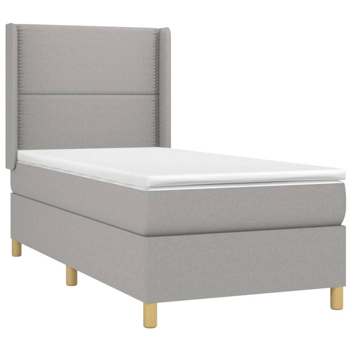VIDAXL Sommier a lattes de lit avec matelas Gris clair 80x200 cm Tissu