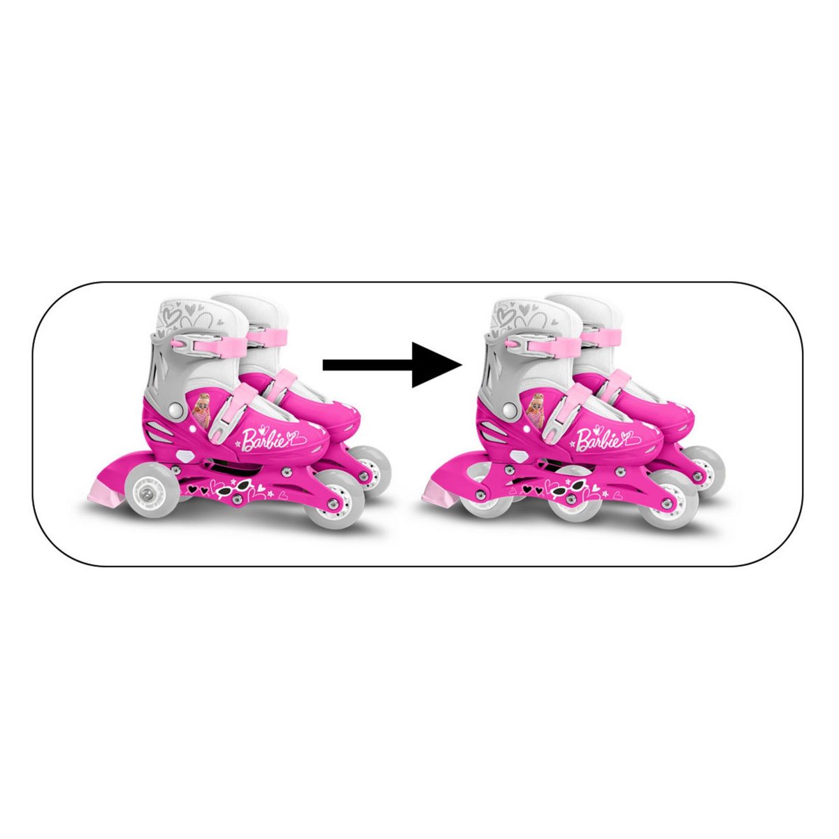 Patins en Ligne two in one 3 Roues BARBIE 27-30