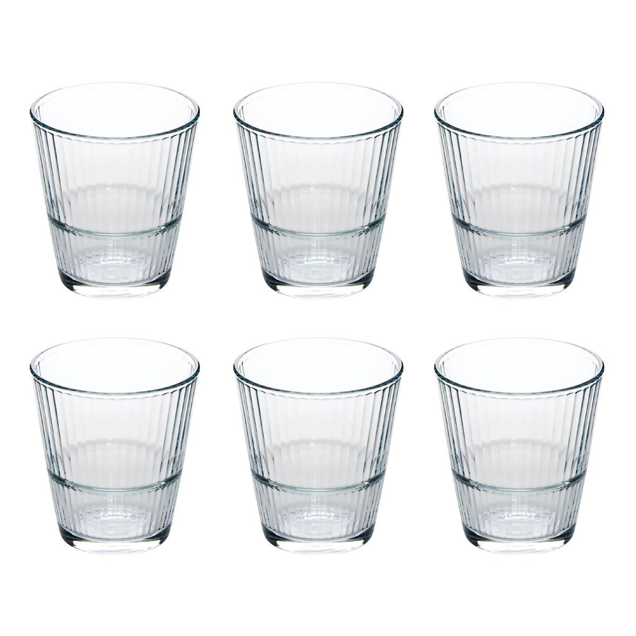 SECRET DE GOURMET Lot de 6 verres bas en verre  lineau  29cl transparent