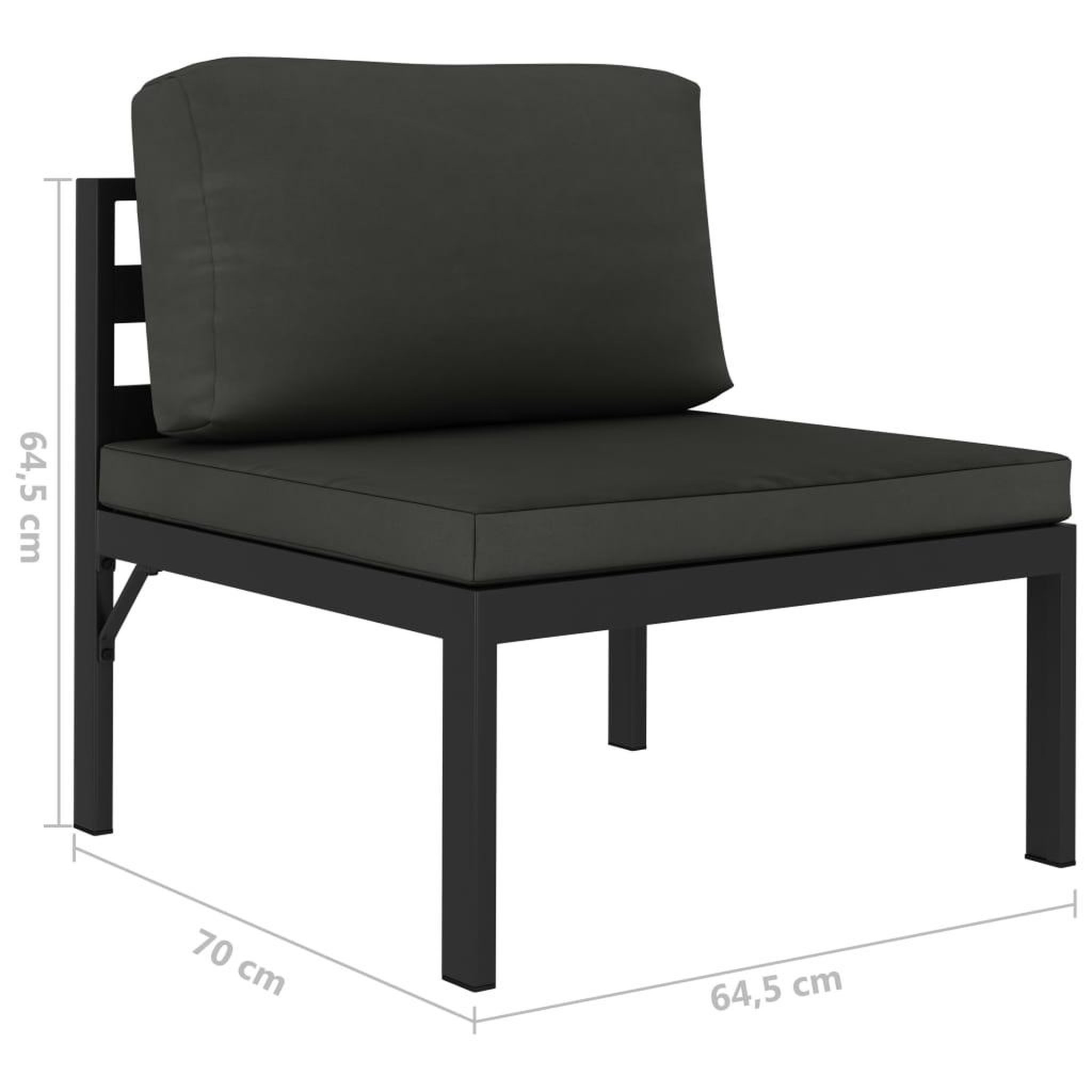Voir la diapositive 6 : VIDAXL Canape central sectionnel avec coussins Aluminium Anthracite