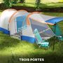 Voir la diapositive 5 : OUTSUNNY Tente de camping 2-3 pers. porche étanche 2000 mm 3 portes sac de transport orange