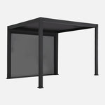 SWEEEK Pergola bioclimatique aluminium 3x3m V2 Triomphe + store 3m. Coloris disponibles : Blanc, Gris
