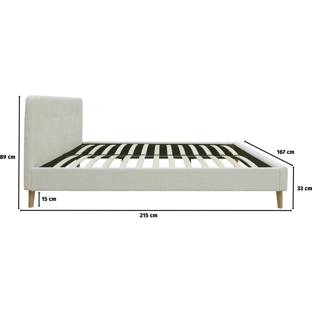 Habitat et Jardin Lit tissu bouclette  Nemo  - 160 x 200 cm - Crème