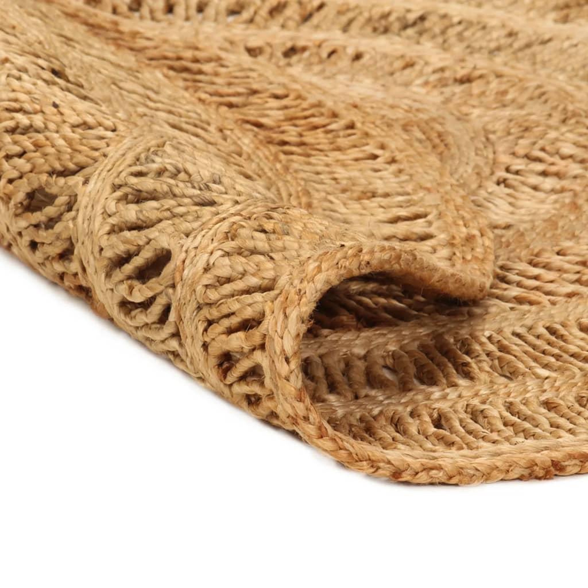 Voir la diapositive 5 : VIDAXL Tapis Jute tresse a la main 90 cm Rond
