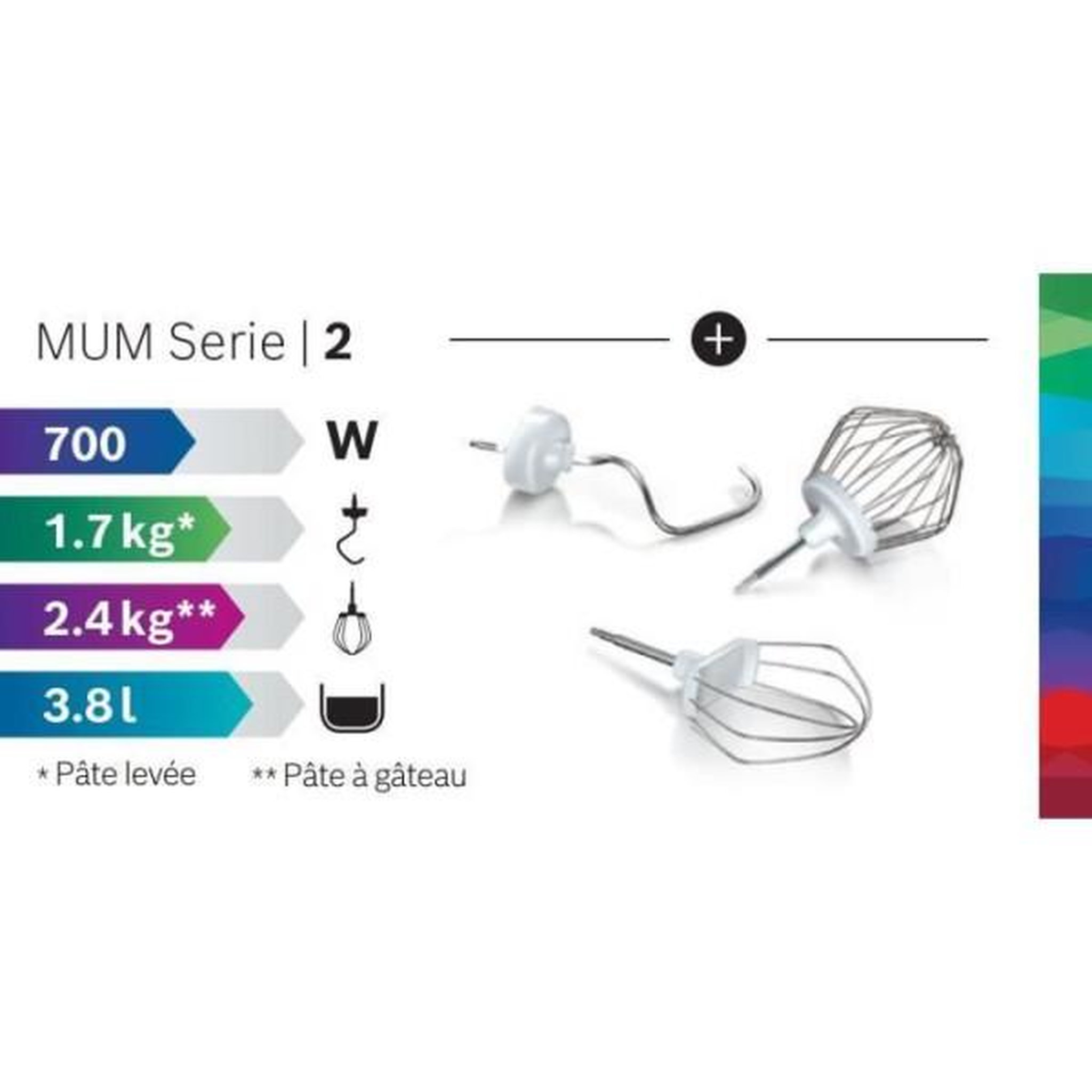 Voir la diapositive 2 : BOSCH Robot pâtissier Bosch MUMS2AW00 blanc 3,8 L