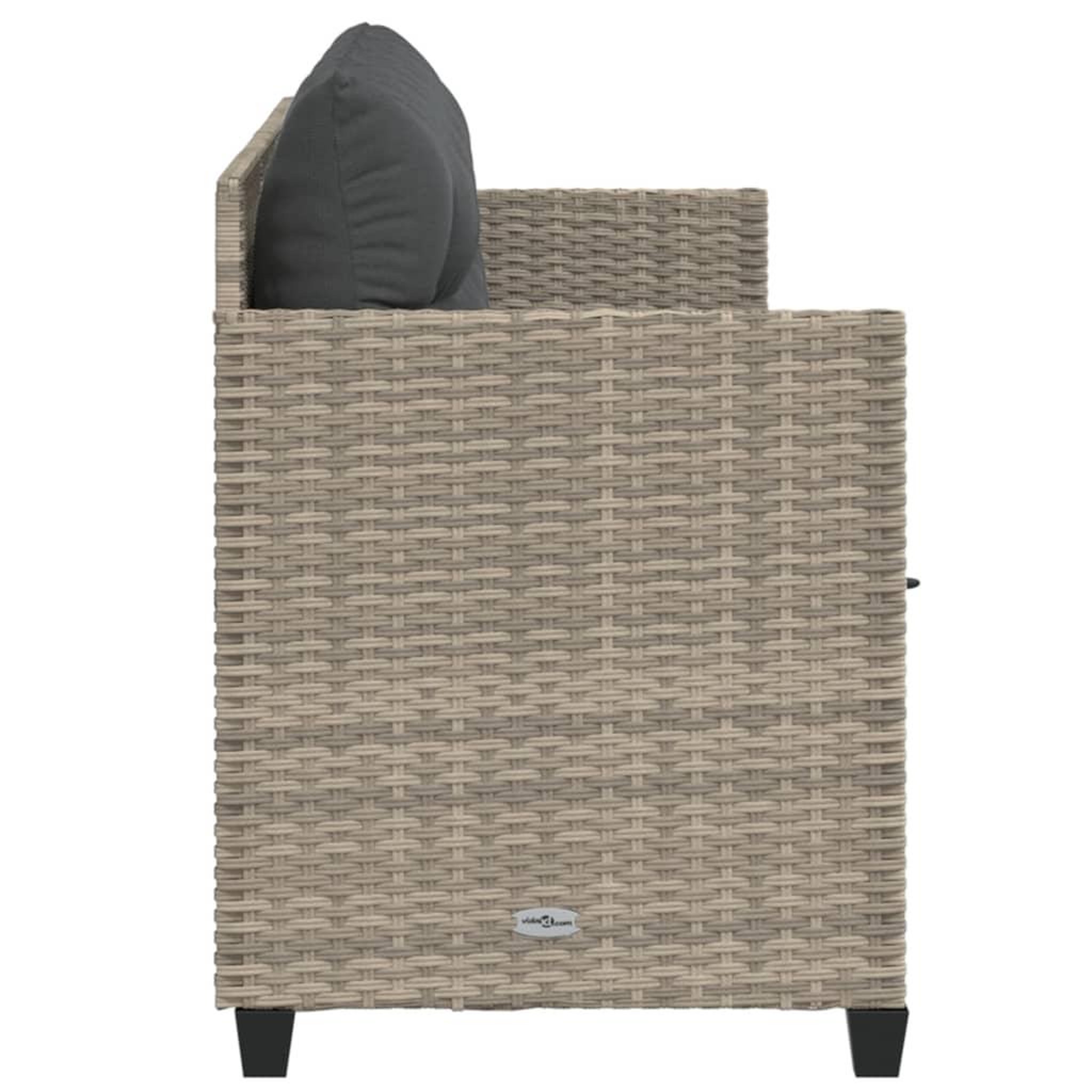 Voir la diapositive 5 : VIDAXL Chaise longue avec coussins gris clair resine tressee